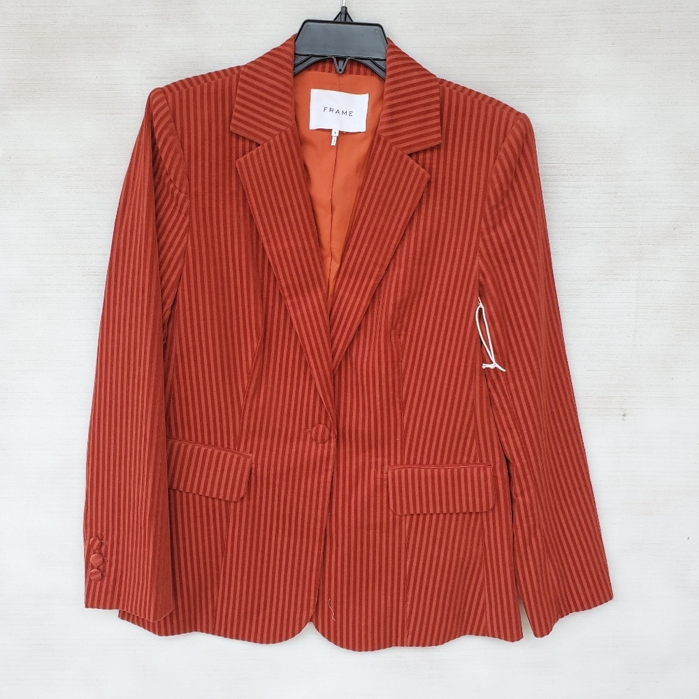 NWOT FRAME Women's Striped Corduroy Blazer - Picture 4 of 8